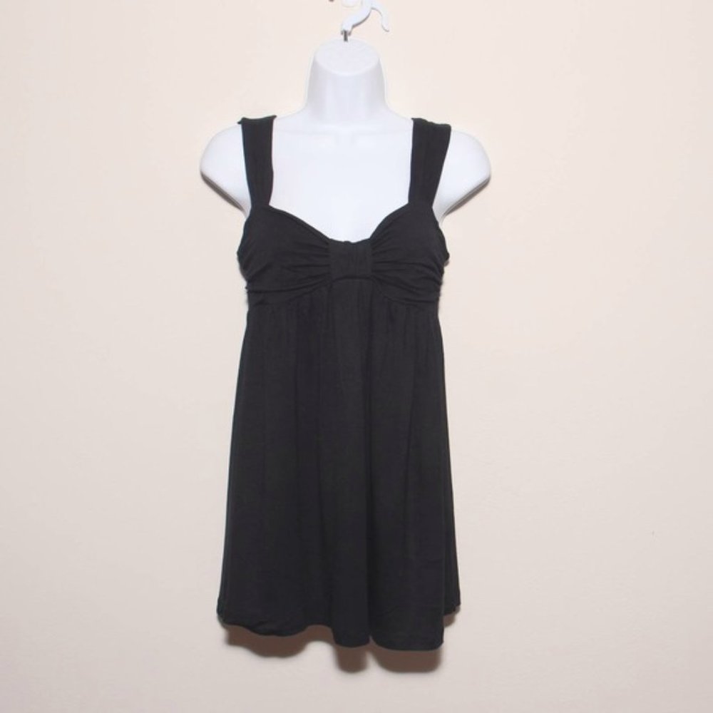 Vintage Y2K Forever 21 Sleeveless Babydoll Knit Top Black Size Medium